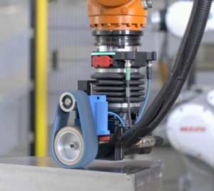 Perform Delicate Tasks in Hard to Reach Places with Robotic Deburring Solutions, New Robotic Electric Force Compliance System, Suhner USA Inc., EFC-02, end-of-arm tooling, angle grinders, orbital sanders, angle polishers, straight grinders, automates grinding processes