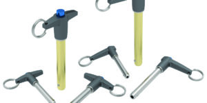 Quick Release Ball Lock Pins, Fairlane Products, workholding, tool-less, T-shaped pins, L-shaped pins, ball lock pins,