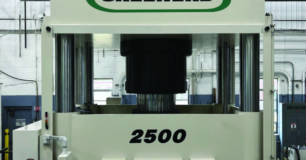 Greenerd, Greenerd Press & Machine Company, custom hydraulic presses, automation solutions, FABTECH, large 2500 Ton Hot Forming Press, 2500 Ton press, 10-foot square heated platens maintaining 500-degree (Fahrenheit) surfaces, Jerry Letendre, Industrial Authorized Robot System Integrator of FANUC America Corporation, straight-side to die-spotting and forging presses